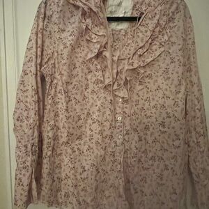 Curvo Floral Light Pink Floral Crinkle Blouse